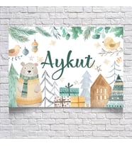 Sevimli Ayıcık Temalı Doğum Günü Afişi