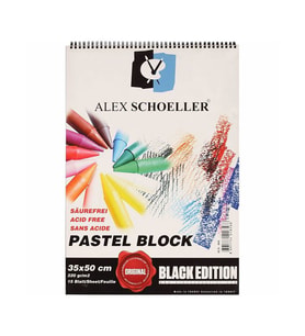 Alex Schoeller SİYAH Pastel Fon Blok 220 gr. 35x50 cm. 15 Sayfa 
