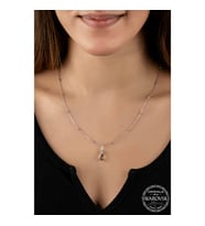 Swarovski Crystal Taşlı Ametist Top Zincir Gümüş Kadın Kolye