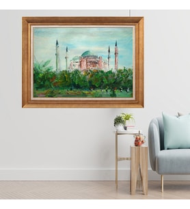 Altın Varaklı Çerçeveli Paspartulu  Tablo fty755 (Gold)