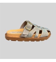 MYFİT SHOES 1010 KADIN HAKİKİ DERİ TAŞLI TOKALI TERLİK BEJ NUBUK