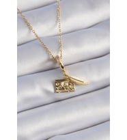 316L Çelik Gold Renk Kalp Detay Mektup Figür Charm Model Kadın Kolye TJ-BKO9314
