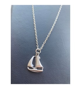 Yelkenli Yat Unisex Kolye (Gümüş)