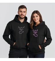 Sevgililer Günü Özel Kombin, 2 Ürün Kapüşonlu Hoodie Sweatshirt (Siyah)