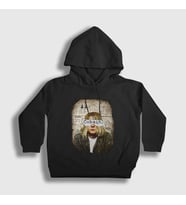 Presmono Unisex Çocuk Siyah Paper Nirvana Kurt Cobain Kapüşonlu Sweatshirt 35877tt