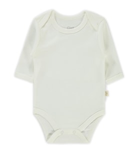 Civil Baby Düz Uzun Kol Çıtçıtlı Badi - Beyaz