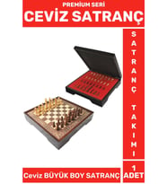 Premium Seri Aile Ev Arkadaş Zeka Strateji Beceri Geliştirici CEVİZ Büyük Boy SATRANÇ Takımı