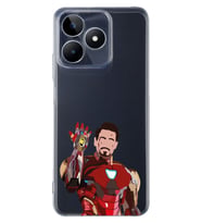 Realme C53 Uyumlu Iron Man Desenli Şeffaf Telefon Kılıfı