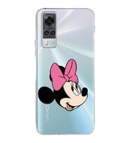 Vivo Y51 Uyumlu Kamera Korumalı Kapak Minnie Mouse Tasarımlı Şeffaf Silikon Kılıf