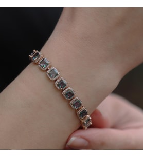 Mistik Topaz Taşlı Rose Gold Kaplama Su Yolu Bileklik