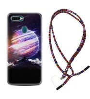 Oppo A5S A15 A16 A54 A55 A73 A74 Kılıf Boyun Asklı Rasta Silikon Super Planet 1797