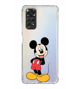 Xiaomi Redmi Note 11 Kamera ve Köşe Korumalı  Antishock Kapak Mickey Mouse Tasarımlı Şeffaf Kılıf