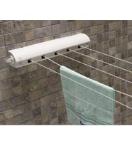 ipli, 4.2 Metre BEYAZ ÇEK AS, Otomatik Çamaşır Askısı, Açılır Kapanır Çamaşır Kurutmalık