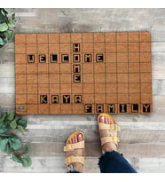 Valerine Life Scrabble Welcome Home Kişiye, İsme ve Aileye Özel Family Kapı Önü Paspası 45x70cm