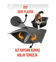 Üst Sert Plastiktir Elekli Kedi Paspası Kedi Tuvalet Önü Paspas Elekli Kedi Kumu Paspası (SİYAH)