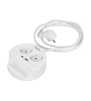 VEA VE-G1102C Yuvarlak Grup Priz 2'Lİ USB + TYPE-C Girişli Telefon Standlı 1.5 Metre