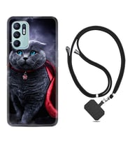 Oppo Reno 6 Kılıf Silikon Boyun Askılı İpli Desenli Silikon Super Cat 1666