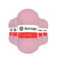 5 Adet Kristal Çift Katlı El Örgü Lif İpi Bebe Pembe K788