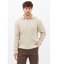 Erkek Slim Fit Uzun Kollu Polo Yaka Triko Kazak