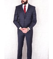 Jan Carlucci Yünlü Slimfit Yelekli Drop 6 Takım (Lacivert)
