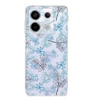 PrintiFy Xiaomi Redmi Note 13 Pro 5G Uyumlu Kamera Korumalı Floral Mavi Tasarımlı Kılıf