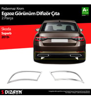 Skoda Superb Krom Egzoz Çıkışı 2 Parça 2020-2023