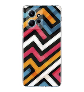PrintiFy Xiaomi Redmi Note 12 4G Uyumlu Kamera Korumalı Labirent Grafiti Tasarımlı Şeffaf Kılıf