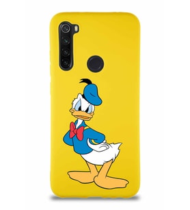 Xiaomi Redmi Note 8 Soft Premier Kapak Donald Duck-D Tasarımlı Silikon Kılıf - Sarı (Şeffaf)