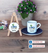 Coğrafya Öğretmeni Türk Kahvesi Fincanı Lacivert ve Ahşap Anahtarlık Hediye Öğretmenler Günü Hediyesi (Model 1)