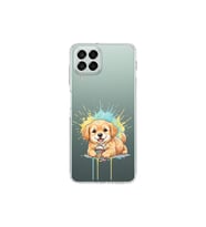 Samsung Galaxy M33 ile Uyumlu Splash Köpek Tasarımlı Şeffaf Silikon Kılıf