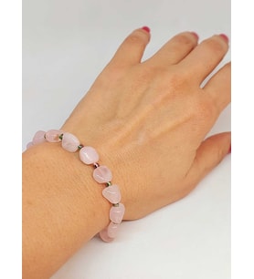 Pembe Kuvars Taşı Tasarım Bileklik (47116)