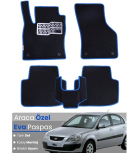 KİA RİO SEDAN (2005-2011) Uyumlu EVA Paspas Tam Set–Araca Özel,Kolay Montaj,Su Geçirmez