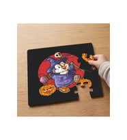 Sevimli Penguen - Cadılar Bayramı Tasarımlı 24 Parça Ahşap Çocuk Puzzle