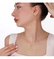 Kişiye Özel 925 Ayar Gümüş Minimal Güneş Figürlü Kolye (Gold)