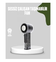 Mey İthalat® Dijital Ekranlı Şarjlı Mini Fan 100 Kademeli Hız Ayarı