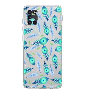 PrintiFy Samsung Galaxy A31 ile Uyumlu Nazar Boncuğu 3 Baskılı Kamera Korumalı Şeffaf Silikon Kılıf