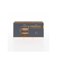 Arges Konsol 5 Raflı 2 Çekmeceli 3 Kapaklı 176x30x99 Çam-Antrasit
