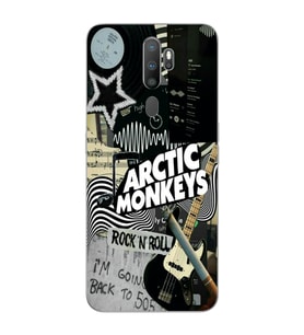 Oppo A5 2020 / A9 2020 Uyumlu Arctic Monkeys Kolaj Desenli Şeffaf Telefon Kılıfı