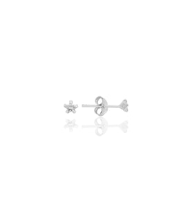 Gümüş zirkon taşlı, yıldız kesim 3 mm tektaş küpe SGTL12735RODAJ