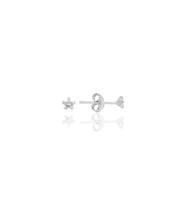 Gümüş zirkon taşlı, yıldız kesim 3 mm tektaş küpe SGTL12735RODAJ