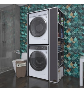 Kenzlife çamaşır-kurutma makinesi dolabı bolodenka gri 180*090*60 banyo kapaksız arkalıksız (Karışık)