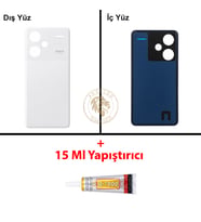 Xiaomi Redmi Note 13 Pro Plus 5G - Lenssiz Ay Işığı Beyazı Arka Pil Kapağı + B-7000 Yapıştırıcı