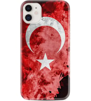 Apple iPhone 11 12 13 Mini Kılıf Desemli Silikon Şanlı Türk Bayrağı 1315