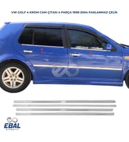 VW Golf 4 Krom Cam Çıtası 4 prç. 1998-2004 P. Çelik