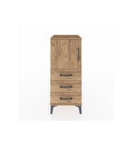 Hyperion Komodin 2 Raflı 3 Çekmeceli Tek Kapaklı 44x44x106 Çam-Çam