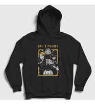 Presmono Unisex Siyah Poster Anime Spy X Family Kapüşonlu Sweatshirt 318477tt