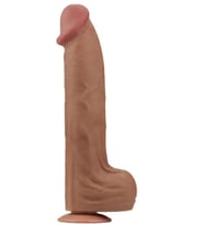 Fastieshop Gerçekçi Deri Çift Katmanlı Dev Dildo - 36 cm (Kahverengi)