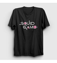 Presmono Unisex Siyah Logo Squid Game T-Shirt 260983tt