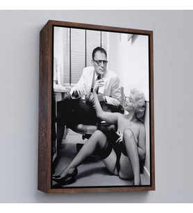Çerçeveli Marilyn Monroe ile Arthur Miller Duvar Tablosu (Siyah)