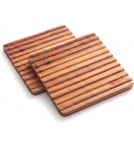 Sedona Trivet, 2'li Set Akasya Ahşap Sıcak Bulaşıklık
